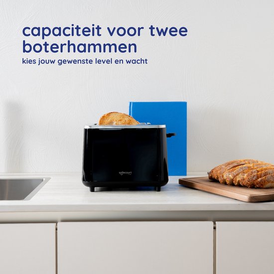 Grille pain - Safecourt - Toaster - 6 niveaux de chaleur - 2 fentes extra-larges - 920W - Noir