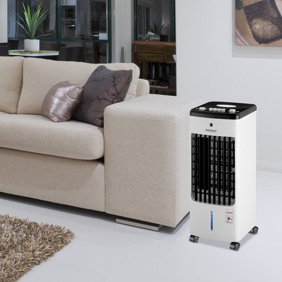 Monzana Ventilateur de climatisation mobile - 4 fonctions 3.5L - Blanc Noir