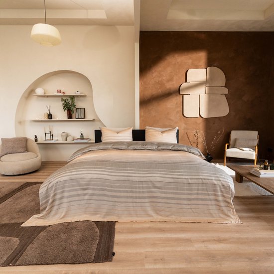 Kayori Hibara Couverture Stretch Tencel - 240x200-220 + 2 taies d'oreiller - Lits-jumeaux - Soft & Cooling - Sand