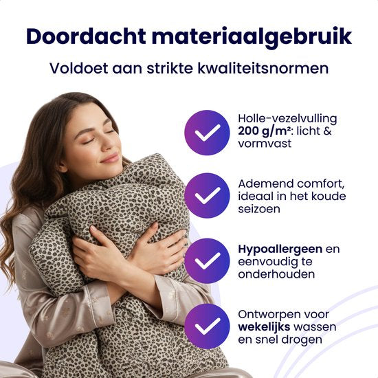 Soulsnooze Teddy Duvet Panther Taupe 240×220 - Couette 2-en-1 sans housse - Couette lavable sans housse - Couverture - Couvre-lit - Fluffy Plaid