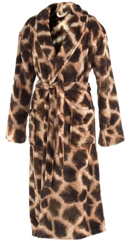 ZoHome Peignoir Long Léopard - Polaire - Taille M - Marron