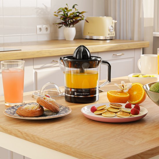KitchenBrothers Presse-agrumes - Compact - Manuel - 0.7L - Noir