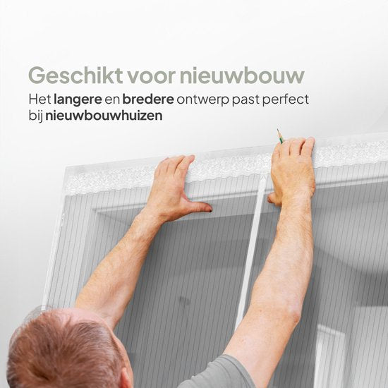 O'DADDY® Rideau de porte Deluxe FIBER - Rideau anti-moustiques magnétique - Pour portes neuves et standard - Installation facile - Moustiquaire de porte blanche - 150x260 cm
