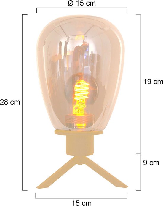 Lampe à poser Steinhauer Reflexion - ambre - métal - 15 cm - douille E27 - 2682ME