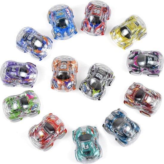 Partizzle 50x Voitures - Voitures à tirer - Voitures auto-conductrices - Cadeaux de distribution de voitures - Grabbelton Cadeaux pour enfants et jeunes enfants - Garçons - 5cm