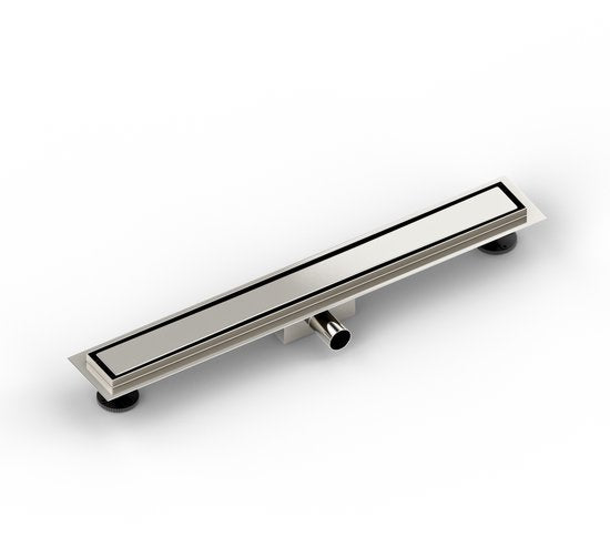 Caniveau de douche - 70cm - Grille à carreler - inox - Avec bride