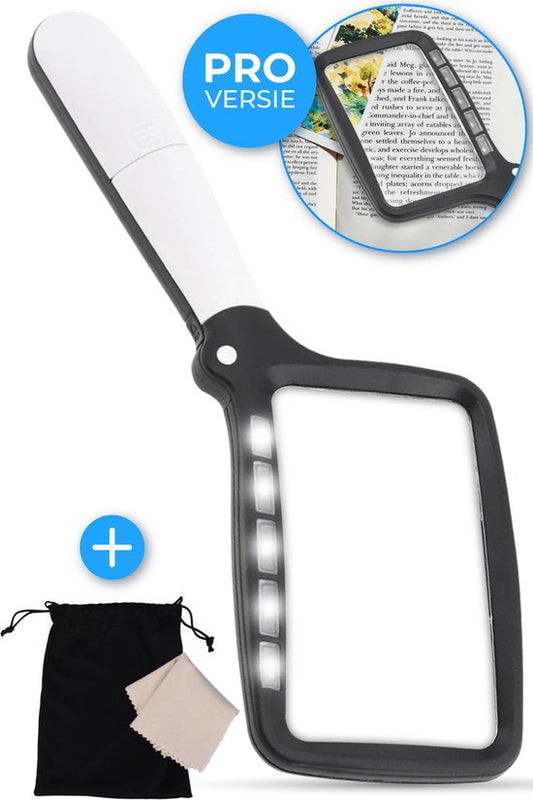 Nuvance - Loupe avec éclairage - Miroir grossissant - Lampe loupe avec éclairage LED - Loupe de lecture pour adultes et personnes âgées