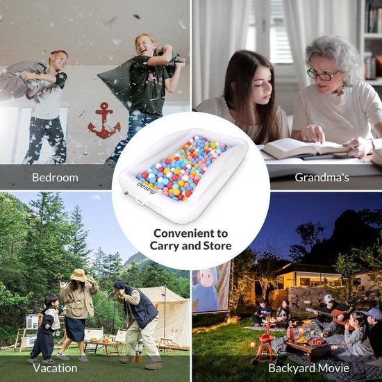 Lit gonflable pour enfants avec pompe électrique et protection contre les chutes - Lit de voyage 2 en 1 pour enfants 157 x 96 x 30 cm