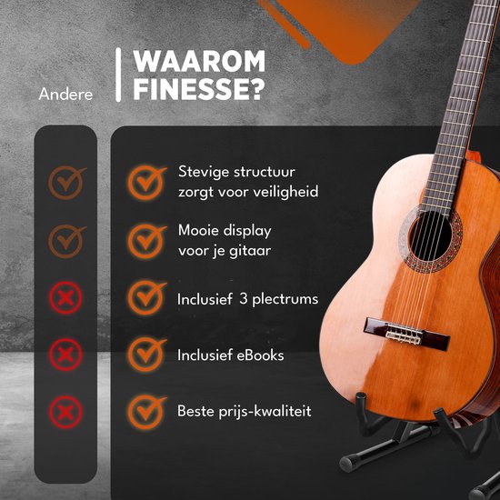 Finesse Guitar Stand - Universal - Acoustic & Electric - Black