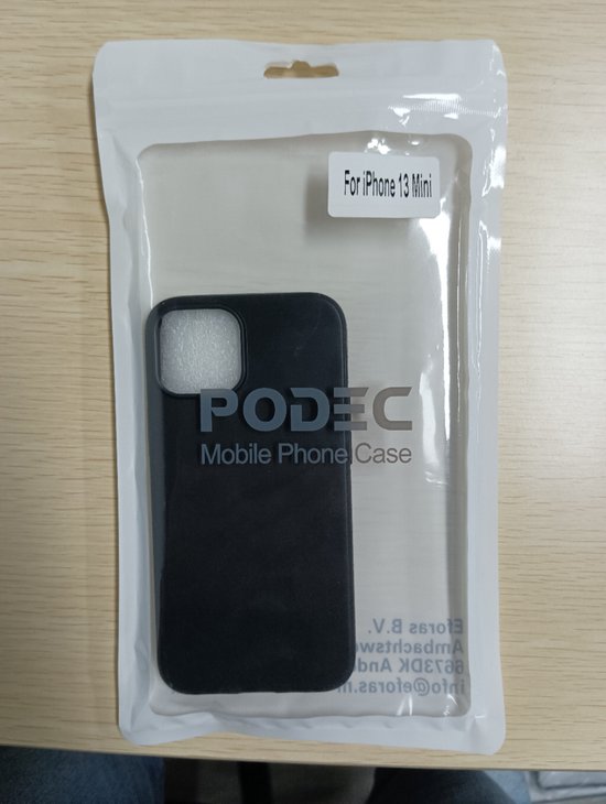 Podec Phone Case Suitable For iPhone 13 mini - Case And Screen Protector - Protective Glass - Black