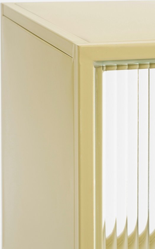 Mica Decorations Clifton Meuble de rangement avec portes - L38 x L35 x H50 cm - Métal - Beige