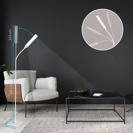 Auronic Lampadaire - Lampadaire LED - Lampadaire Salon Bureau - Lampe de chambre - Lampe de lecture dimmable - Blanc