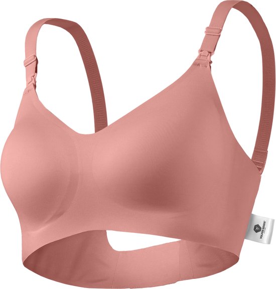 Vulpes Goods® BabyCare - Soutien-gorge d'allaitement sans armature - Soutien-gorge de maternité - Soutien-gorge d'allaitement sans couture - Soutien-gorge de nuit - bretelle réglable - tissu ultra doux - rembourrage amovible - devant avec rabat - pratique