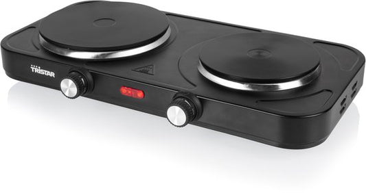 Tristar Table de cuisson électrique 2500W - KP-6152 - 2 zones de cuisson - En pose libre - Noir