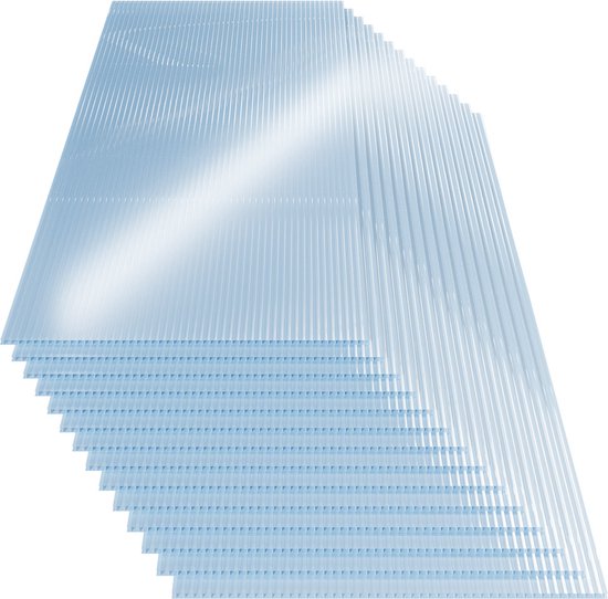 Lot de 14 feuilles flexibles en polycarbonate 4 mm - Gardebruk – 60,5 x 121 cm – Double paroi anti-UV et choc – 10,25 m²