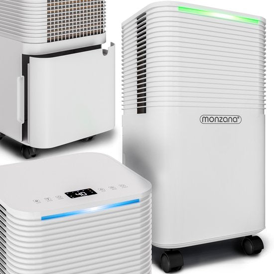 Déshumidificateur Monzana - 12L/jour Silencieux <38 dB 200W 20m² Roues - Blanc