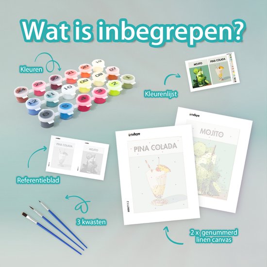 Rubye® Painting on song - Cocktail Mojito & Pina Colada - Adultes