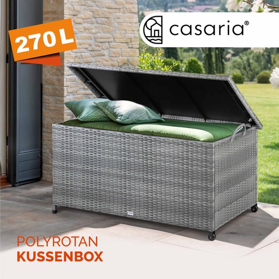Casaria Boîte de rangement - Résistant aux intempéries 122x56x61cm 420L - Gris