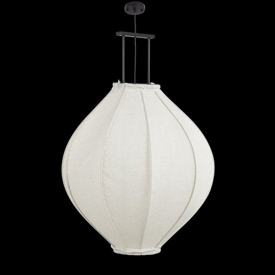Lampe pendante - Mica Decorations - H94 x Ø70 cm - Lin - Blanc cassé