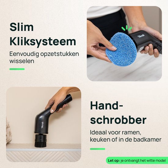 Skrub Electric Cleaning Brush - Brosse à récurer avec manche pour la salle de bain - 8 accessoires