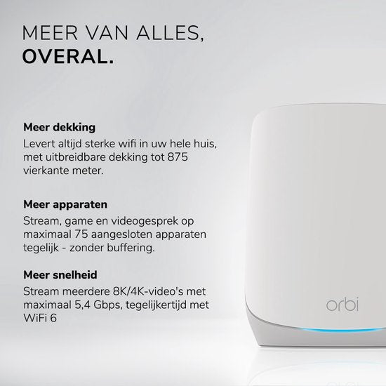 NETGEAR Orbi RBK762S - Mesh WiFi - Amplificateur WiFi - WiFi 6 - 5400 Mbps - Tri-bande - 2-Pack