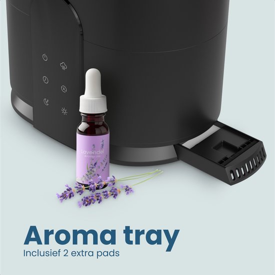 Humidificateur Auronic - 4 litres - 40m2 - Convient au salon, au bureau, à la chambre à coucher, à la chambre de bébé et plus encore - Avec aromathérapie - Sans BPA - Noir