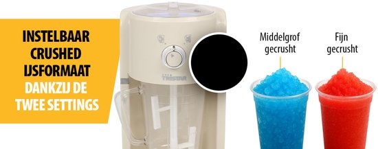 Tristar KD-7310 - Broyeur à glace Slushy maker - 30W - 1.1 Liter - Blanc crème