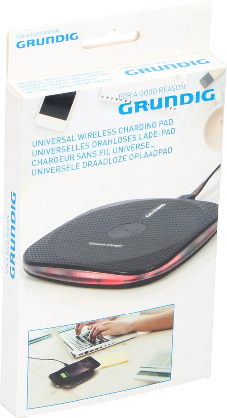 Grundig Wireless Charger - Qi Charger - 5-10MM Charging Distance - Anti-Slip - Compact Size - Black