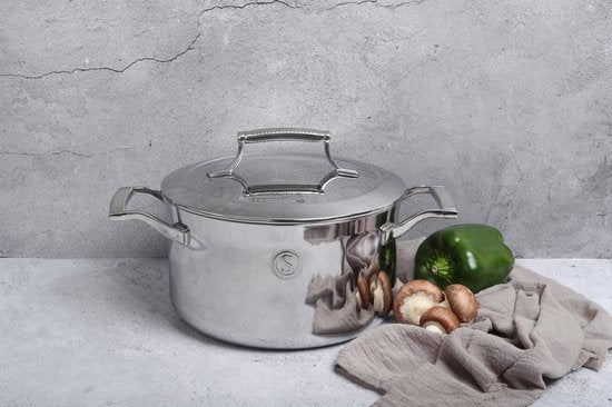 Cocotte avec couvercle - Saveur Selects - Ø22.9 cm - Acier inoxydable - Sans PFAS - Compatible induction et four