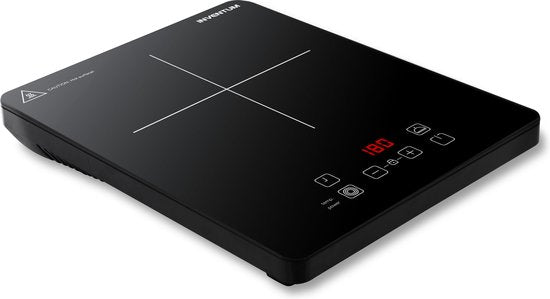 Inventum KI120T - Plaque de cuisson à induction - 1 zone de cuisson - 2000 watts - 10 positions - Poêle 15 à 20 cm - Minuterie - Sécurité enfants - Noir