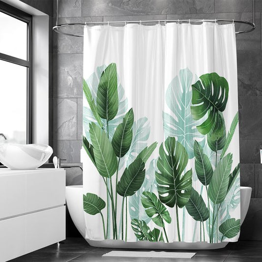 Loti Living Rideau de douche anti-moisissure - Strelitzia - Anneaux inclus - Imperméable - Polyester - Rideau de douche 180x200 cm
