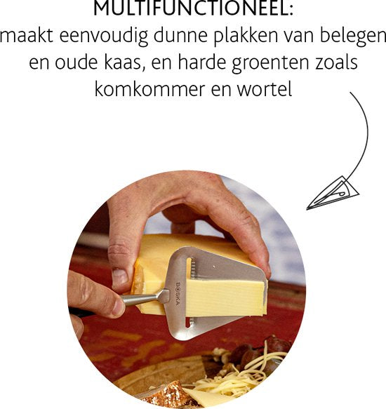Boska Trancheur de fromage Milano+ - Trancheur de fromage à pâte dure - Lavable au lave-vaisselle - Trancheur de fromage Noir - Idées cadeaux - Ustensiles de cuisine - Accessoires de cuisine - Garantie 10 ans