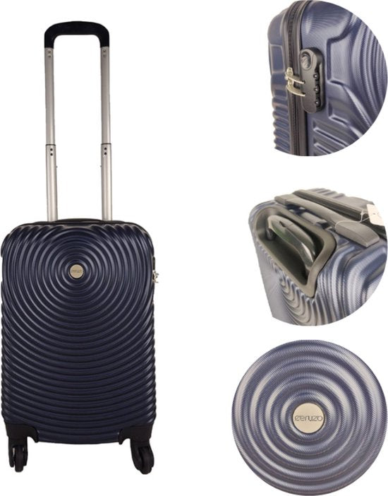 Ceruzo Hand Luggage Suitcase -Trolley - 28L- 51.5 cm - Blue - Spinner Wheels 360°- Numerical Lock Travel Suitcase