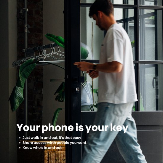 Cylindre Bold - Bold Smart Lock SX-65- Serrure de porte mince - acier inoxydable - Argenté