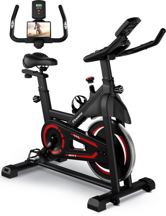 Flowsense Hometrainer Velair One - Vélo de fitness - Home Trainer avec résistance magnétique - Hometrainers Spinning Bike - 3KG Flywheel - Incl. Tablet Holder