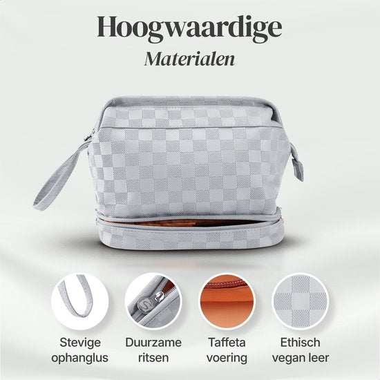 Skycases Travel Essentials - Trousse de toilette et de maquillage - Imperméable et compacte - Convient pour le voyage et l'usage quotidien - Unisexe - Argent