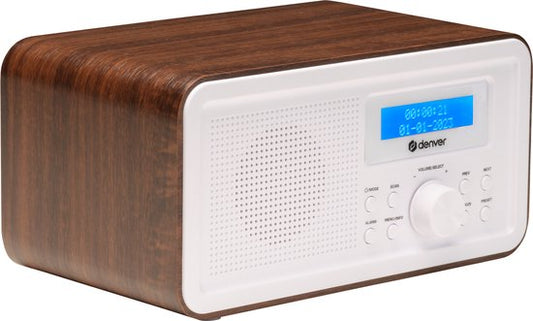 Denver DAB Radio - Retro Radio - FM Radio - Kitchen Radio - Portable Radio - Batteries & Mains - DAB30DW