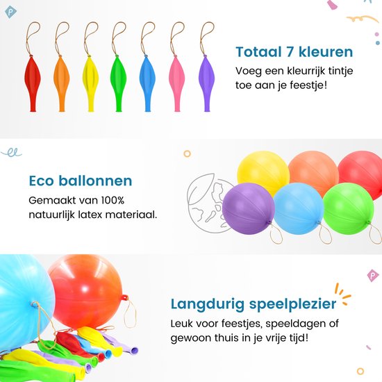 Partizzle 36x Ballons de baudruche en latex colorés - Grand ballon rebondissant - Ballon géant à partager - Grabbelton - Pour enfants et jeunes enfants - XL / 45 cm