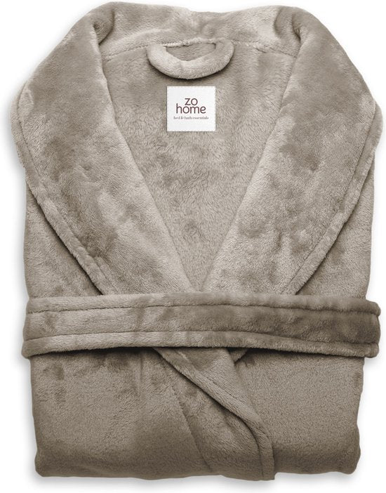 Zohome Peignoir Cara - Peignoir pour femmes et hommes - M - Manteau du matin - Convient pour le sauna - Taupe