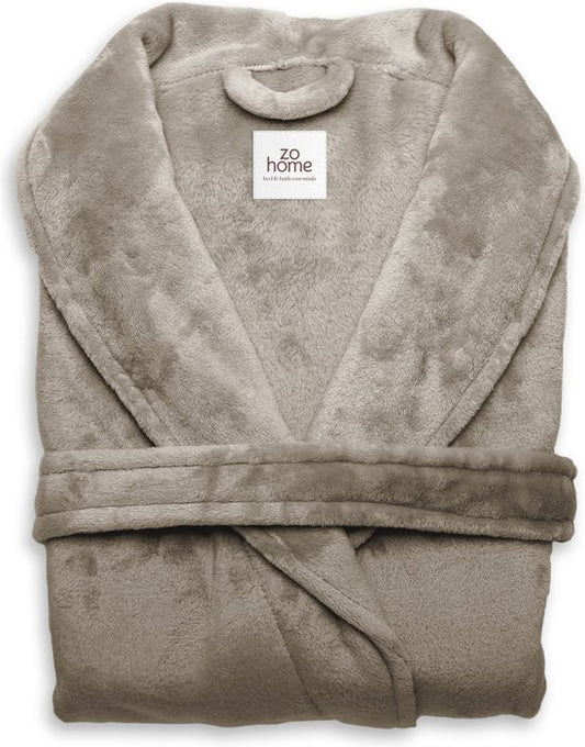 Zohome Peignoir Cara - Peignoir pour femmes et hommes - M - Manteau du matin - Convient pour le sauna - Taupe