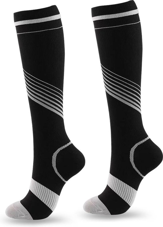 Chaussettes de compression Roegaarden - Chaussettes de compression - Chaussettes de soutien - Taille 35-39 - Noir