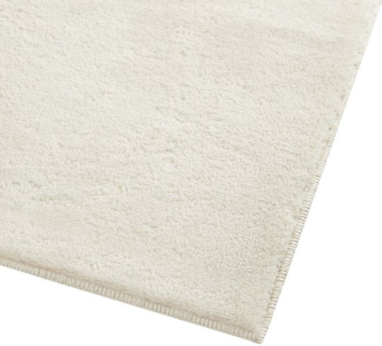 tectake® Tapis à poils courts - 140 x 200 cm - Crème - Tapis pour le salon, la chambre à coucher, la salle à manger - Facile d'entretien et lavable - Sous-couche antidérapante - Antiallergique - Diverses tailles et couleurs