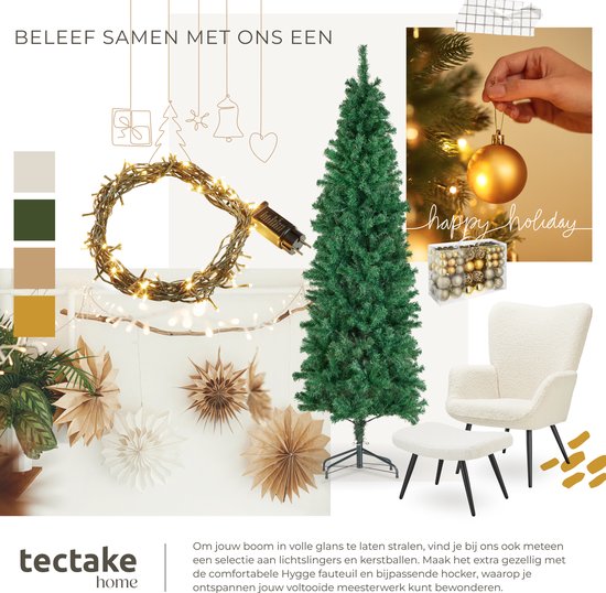 tectake® Arbre de Noël artificiel - Plus vrai que nature avec des branches flexibles - Volumineux - Stable et facile à assembler - Arbre de Noël artificiel comme décoration de Noël - 200 cm - 832 branches - vert