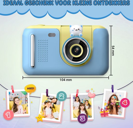 K&L Digital Kids Camera Kids - Caméra vlog pour enfants - Caméras numériques pour enfants - Caméras pour enfants - Caméra pour enfants - Bleu