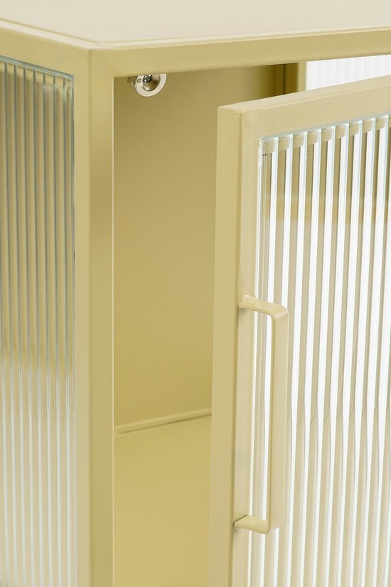 Mica Decorations Clifton Meuble de rangement avec portes - L38 x L35 x H50 cm - Métal - Beige
