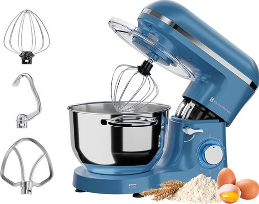 KitchenBrothers Robot de cuisine - Robot de cuisine - 6.2L - Mixeur avec bol de mixage - Mixeur de cuisine - 2000W - Bleu pastel