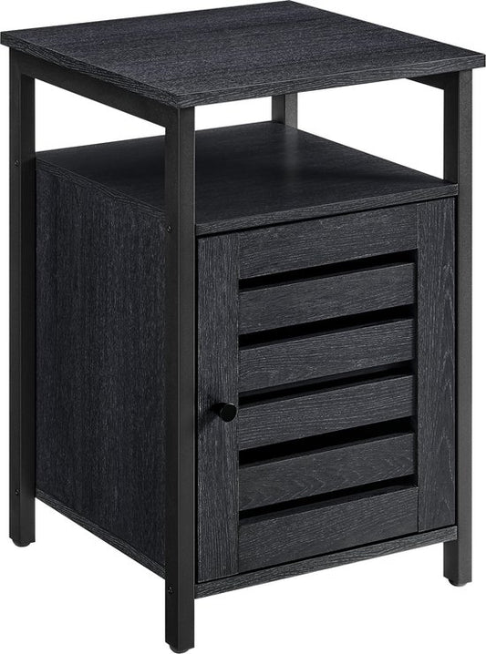 O'DADDY® Tables de chevet industrielles - table d'appoint - table de chevet avec porte et étagères - 40 x 40 x 60 cm - noir/gris foncé
