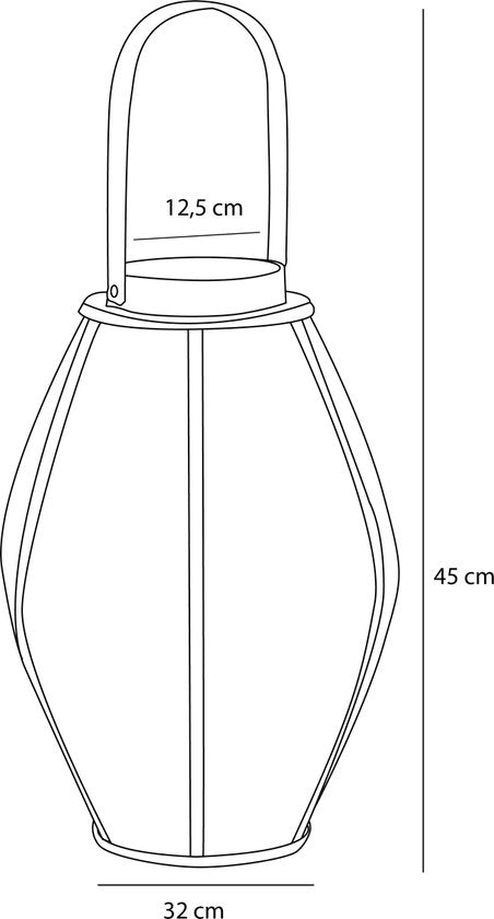 Mica Decorations Lanterne Roger - H45 x Ø32 cm - Jute - Fuchsia, Orange