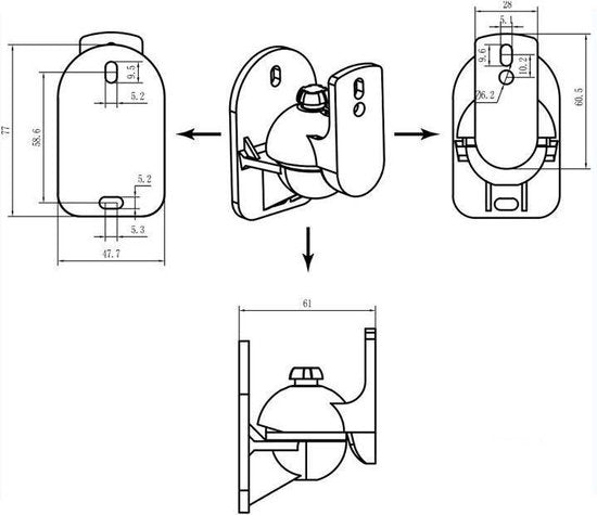 Support mural pour haut-parleur (1 paire)