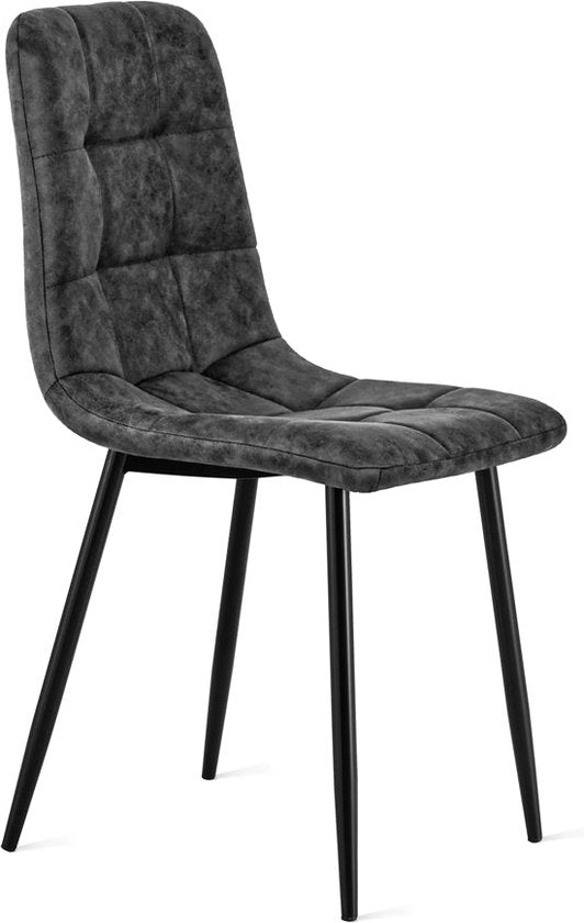 Refurna - Chaise de salle à manger Yerevan Microleather Anthracite